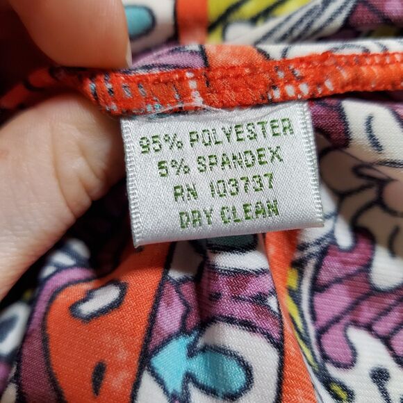 Donna Morgan A-Line Dress Size 10 Boat Neck 3/4 Sleeve Floral Bohemian Women - Picture 9 of 9